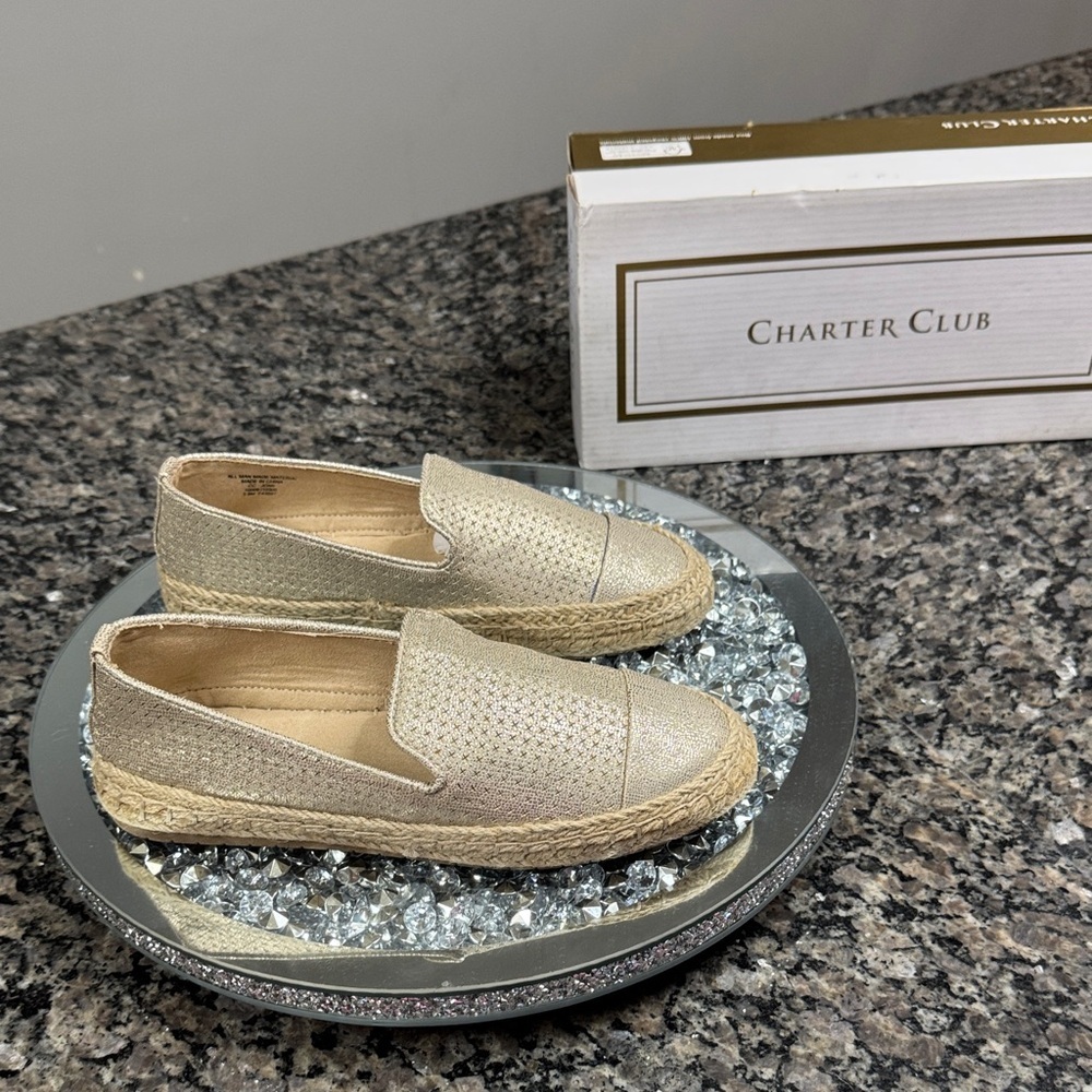 Charter Club Women's Metallic Espadrilles 5.5 NEW